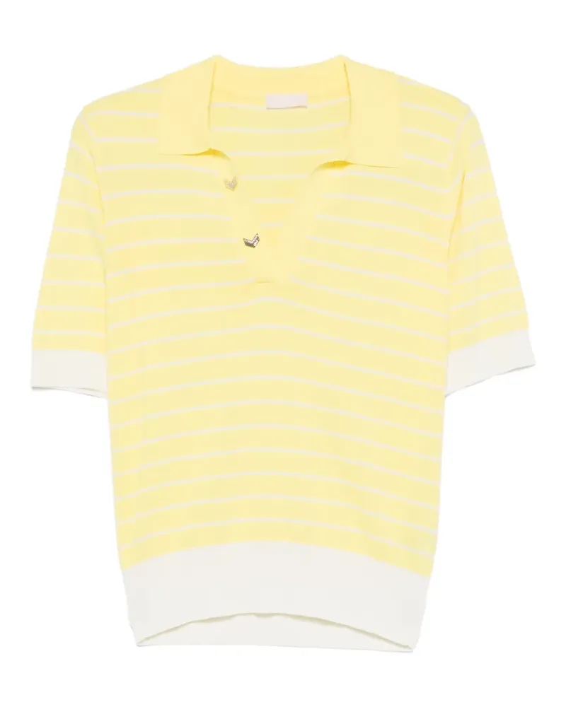 Liu Jo Gestreiftes Poloshirt - Gelb Gelb