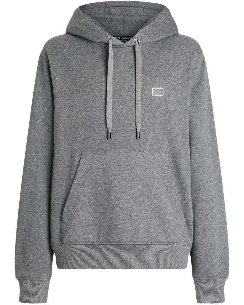 Dolce & Gabbana Hoodie mit Logo-Patch Schwarz