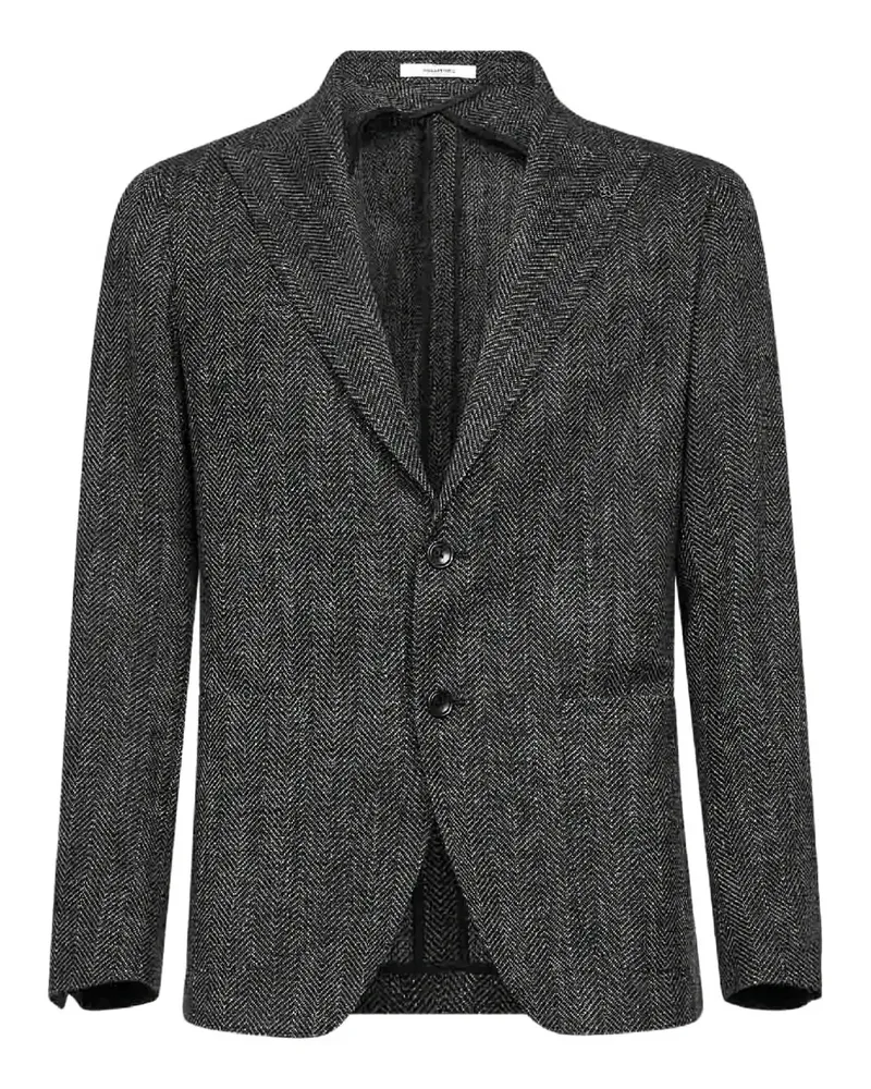 Tagliatore peak lapel chevron jacquard jacket - Braun Braun