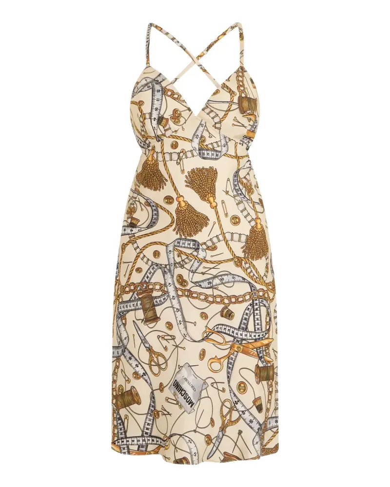 Moschino chain-print dress - Nude Nude
