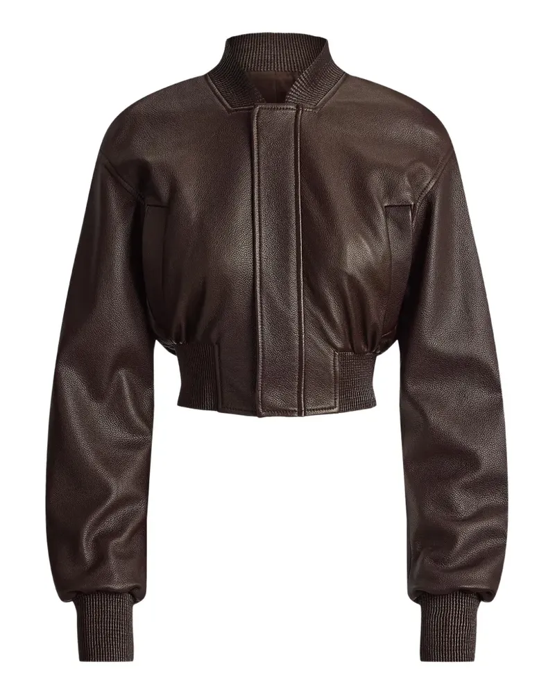 Ralph Lauren Cropped-Jacke aus Leder - Braun Braun
