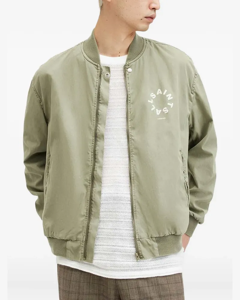 AllSaints circular-logo bomber jacket - Grün Grün