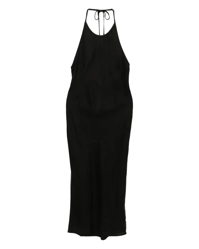 James Perse Neckholder-Kleid aus Leinen - Schwarz Schwarz