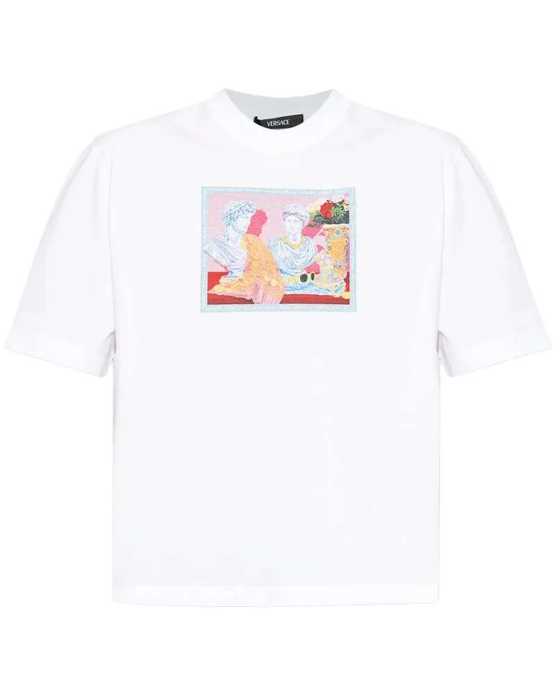 Versace T-Shirt mit grafischem Print - Weiß Weiß