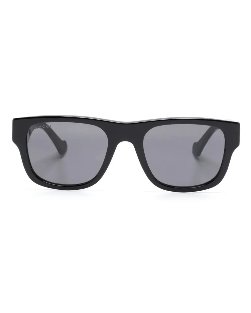 Gucci Sonnenbrille mit eckigem Gestell - Schwarz Schwarz