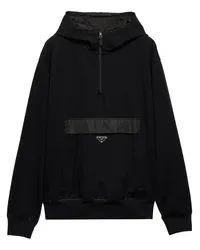 Prada Hoodie mit Logo-Applikation Schwarz