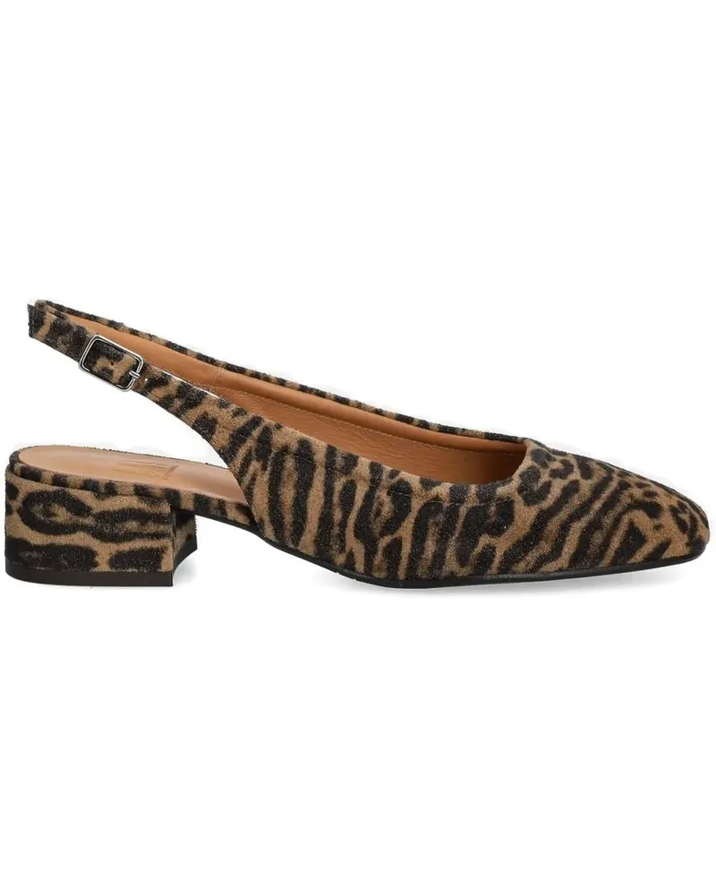 Billi Bi Slingback-Pumps mit Leopardenmuster - Braun Braun