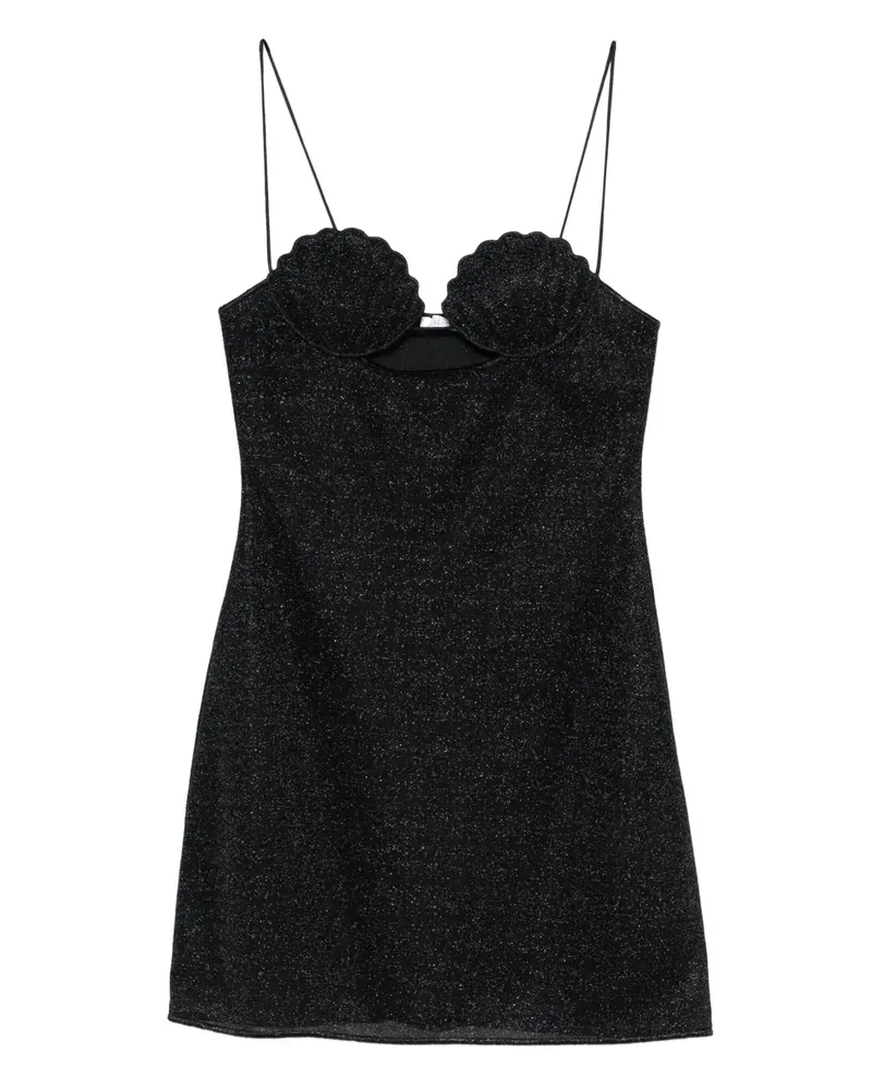 Oséree Glitter-Kleid mit Muscheldetail - Schwarz Schwarz