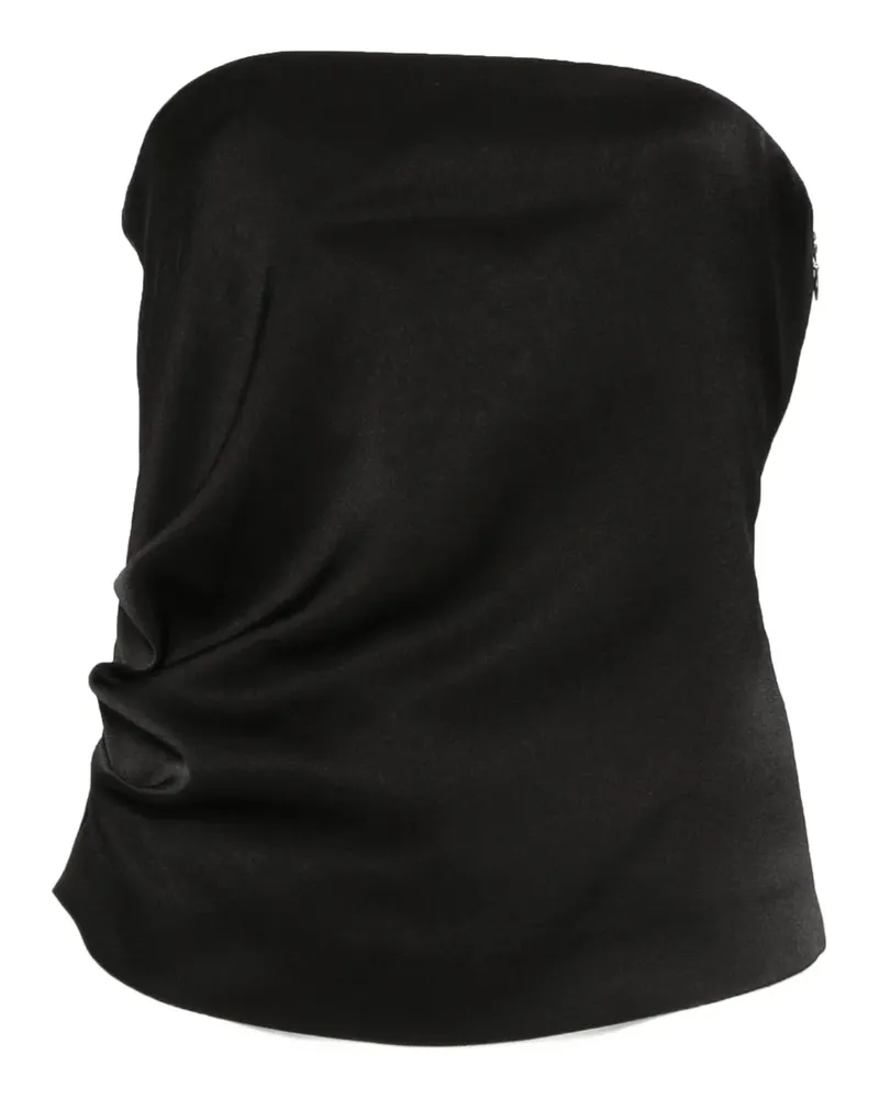 Luisa Cerano Gerafftes Bandeau-Top - Schwarz Schwarz
