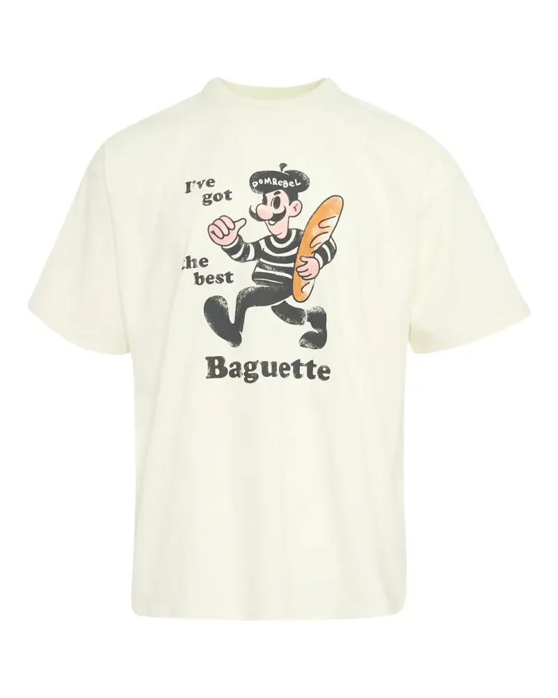 DOMREBEL T-Shirt mit grafischem Print - Nude Nude