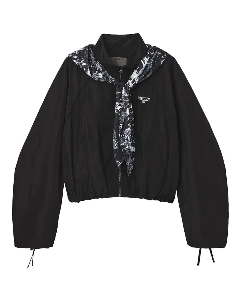 Musium Div. ruched-sleeve hooded jacket - Schwarz Schwarz