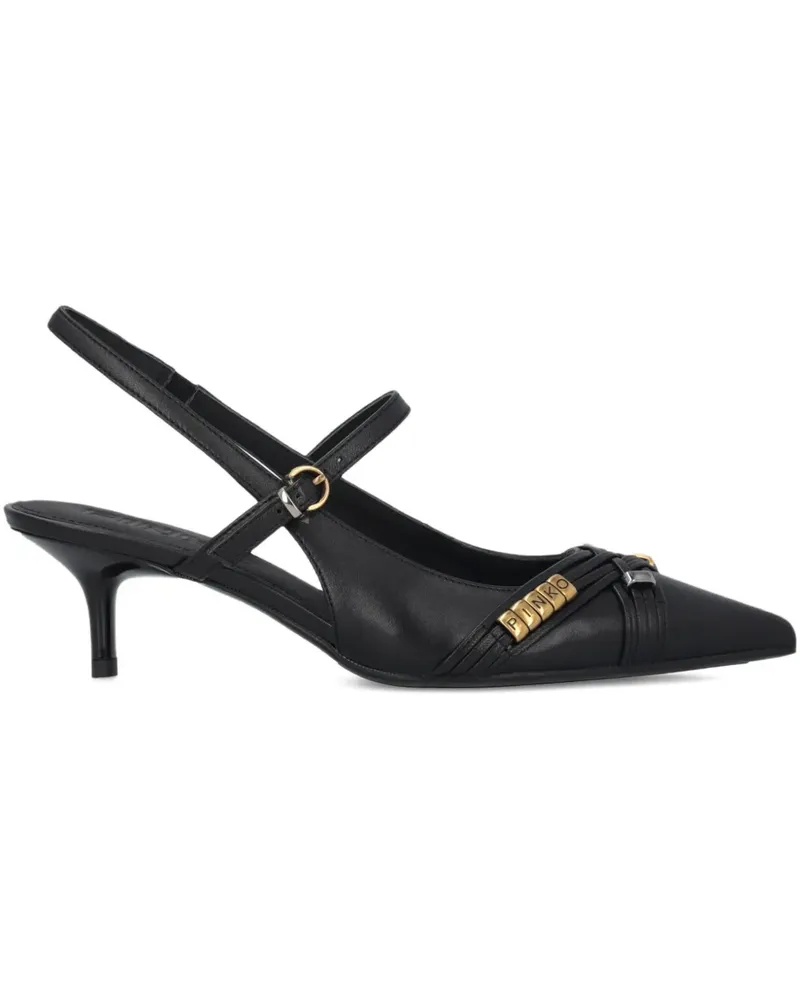 Pinko Slingback-Pumps mit überkreuzten Riemen - Schwarz Schwarz
