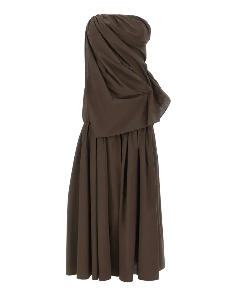 The Garment Bazaar Drape strapless midi dress - Braun Braun