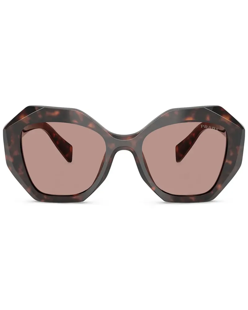 Prada Sonnenbrille mit sechseckigem Gestell - Braun Braun