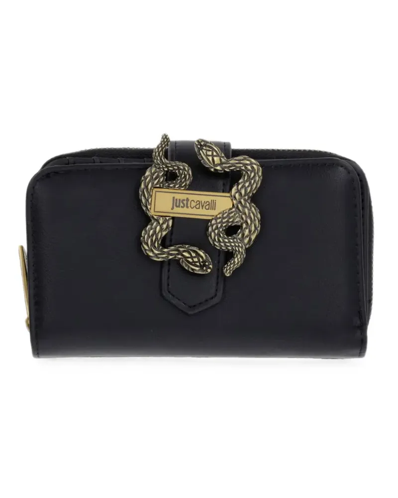 Just Cavalli Iconic Snakes logo-plaque wallet - Schwarz Schwarz