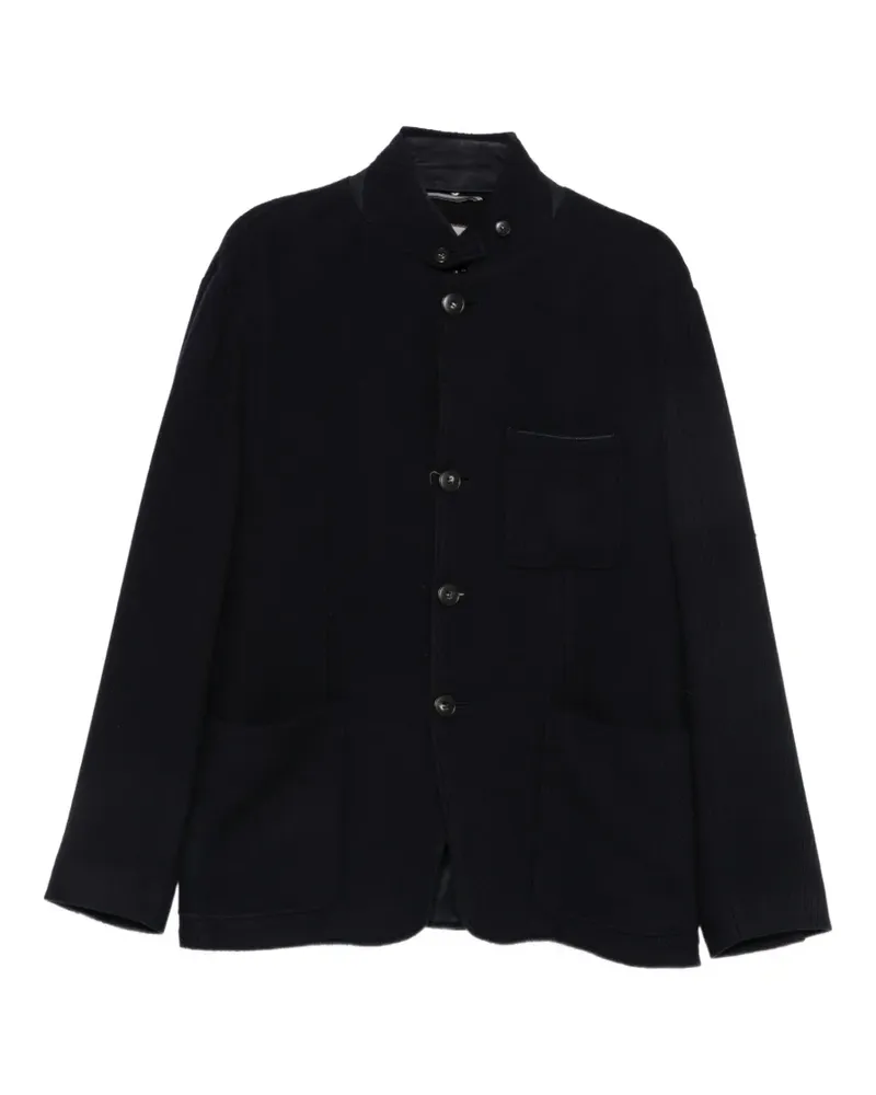 Canali high-neck textured-knit jacket - Blau Blau