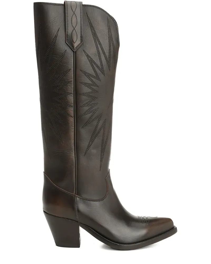 Golden Goose Stiefel mit Sternstickerei 40mm - Braun Braun