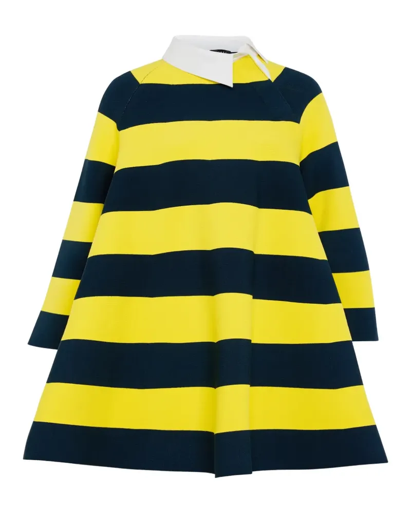 A.W.A.K.E. Asymmetrisches Minikleid mit Streifen - Gelb Gelb