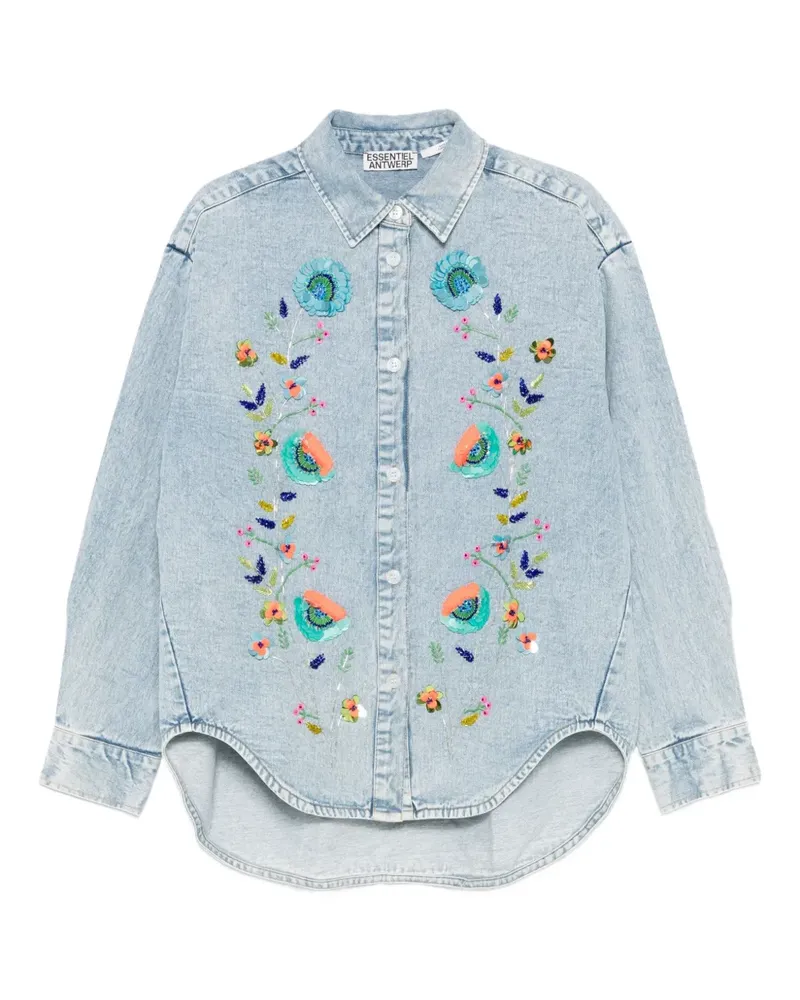 Essentiel Hemd mit Pailletten - Blau Blau