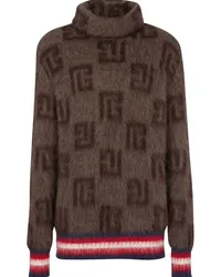 Balmain Pullover mit Monogramm Braun