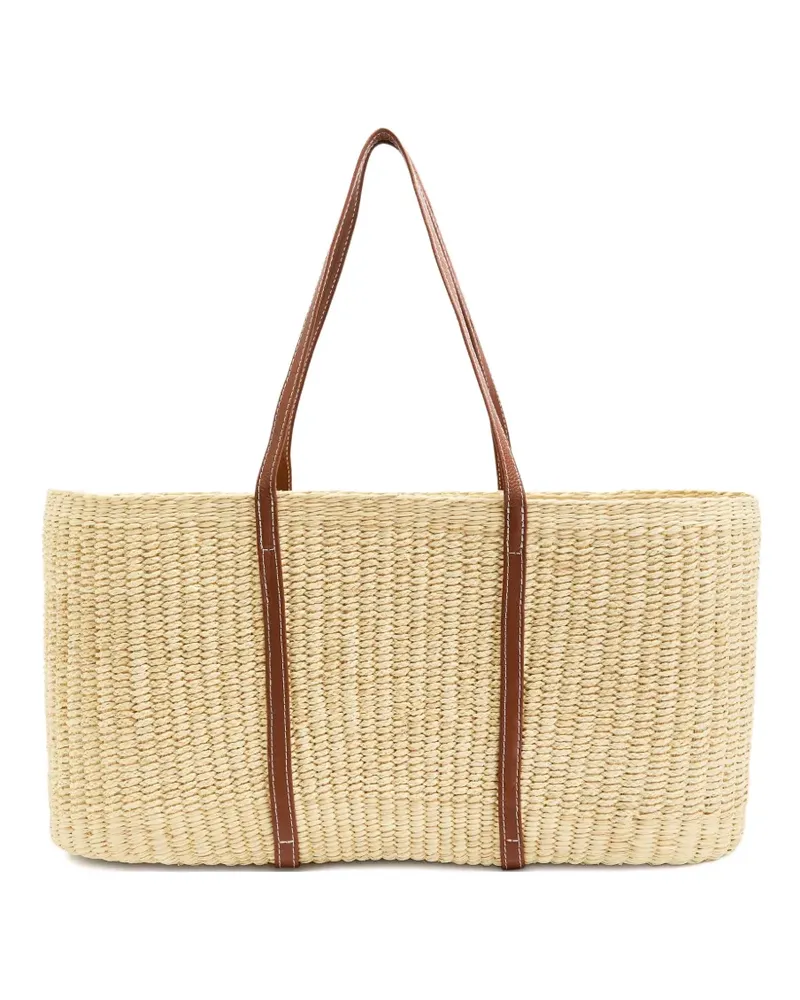 Sensi Studio woven handle tote bag - Nude Nude