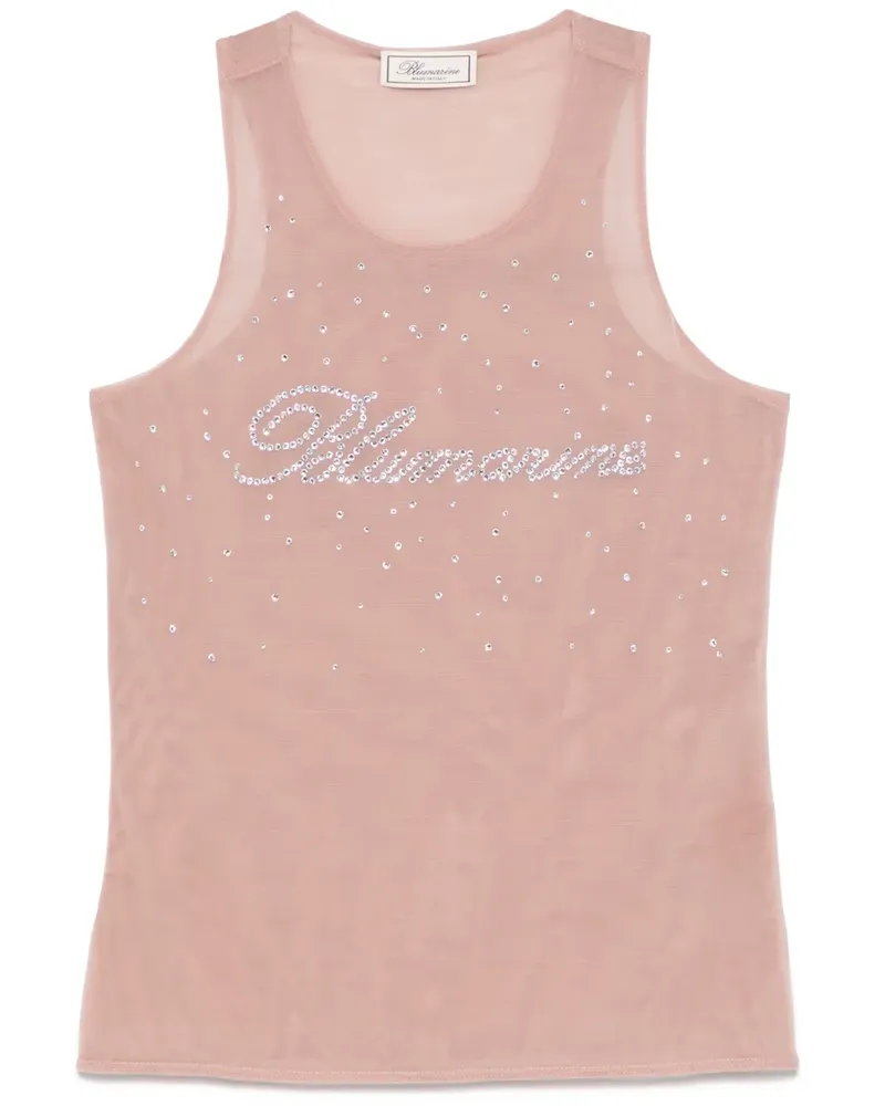 Blumarine Tanktop mit Kristall-Logo - Braun Braun