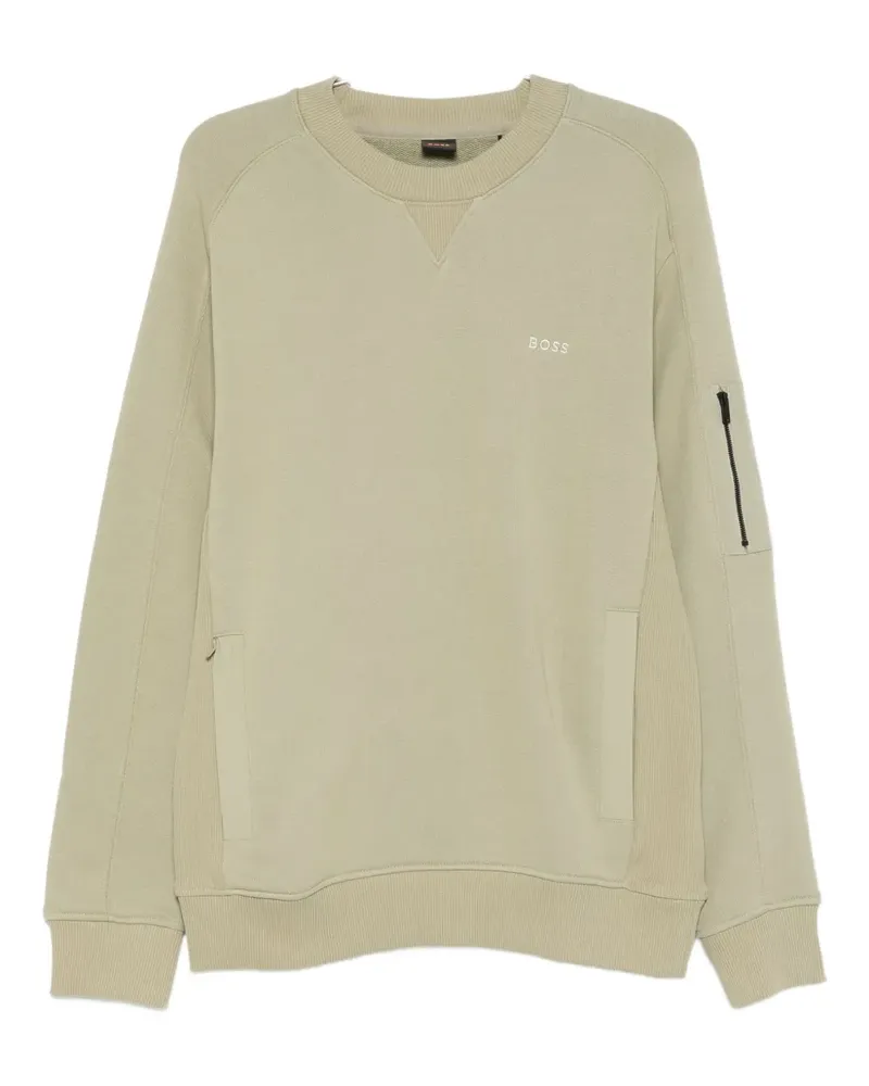 HUGO BOSS Sweatshirt mit Logo-Stickerei - Grün Grün