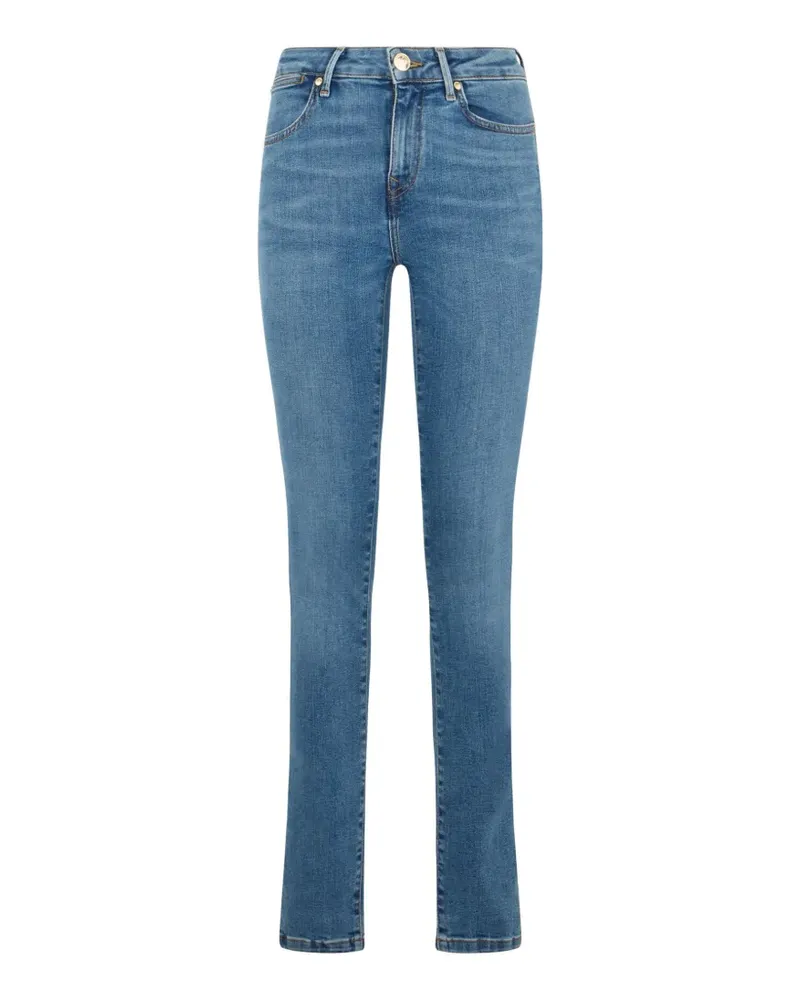 Roberto Cavalli Skinny-Jeans mit Logo-Schild - Blau Blau