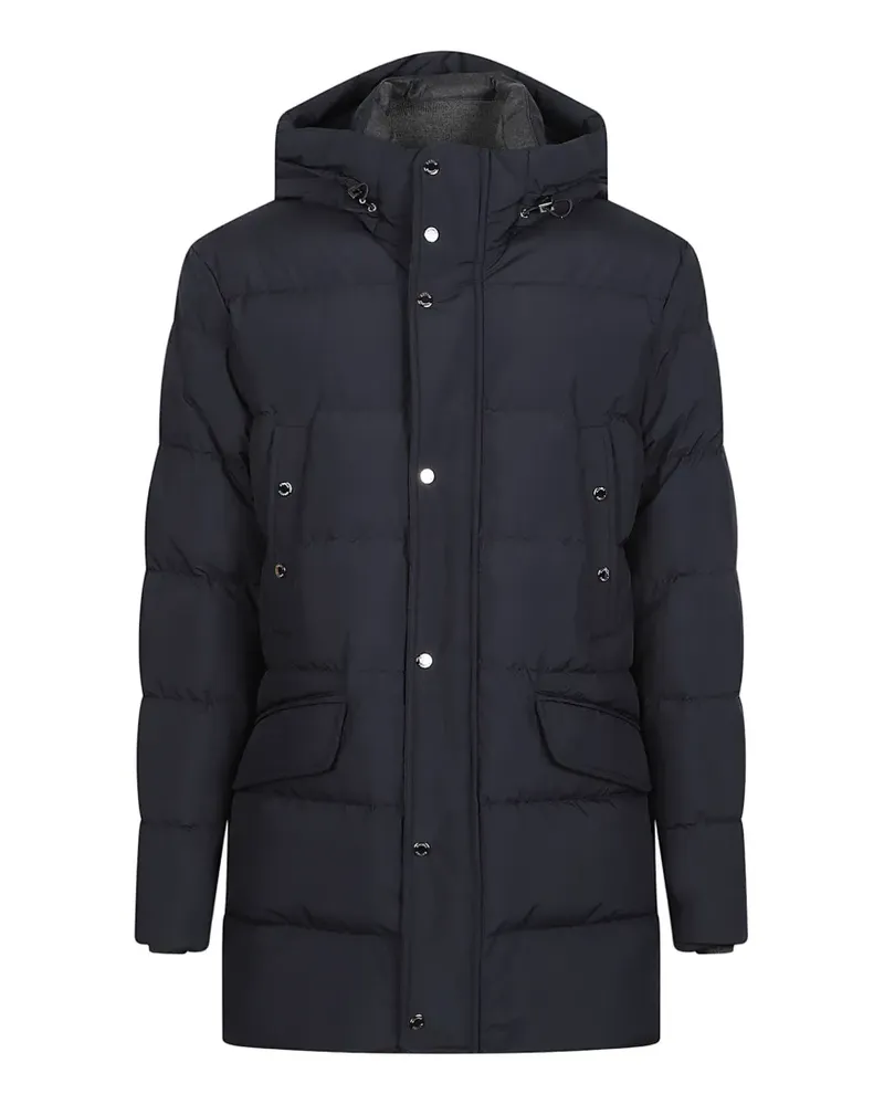 MOORER hooded padded coat - Blau Blau