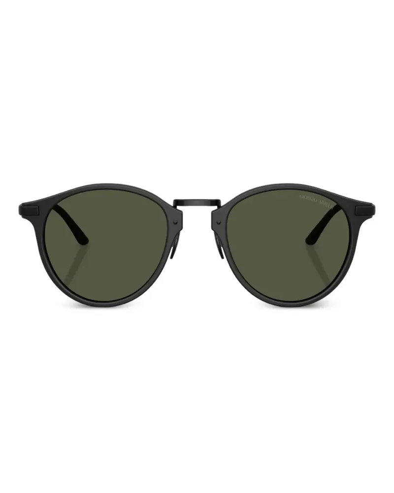 Giorgio Armani Sonnenbrille mit rundem Gestell - Schwarz Schwarz