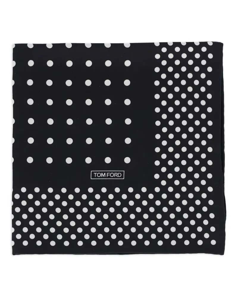 Tom Ford Seidenschal mit Polka Dots - Schwarz Schwarz