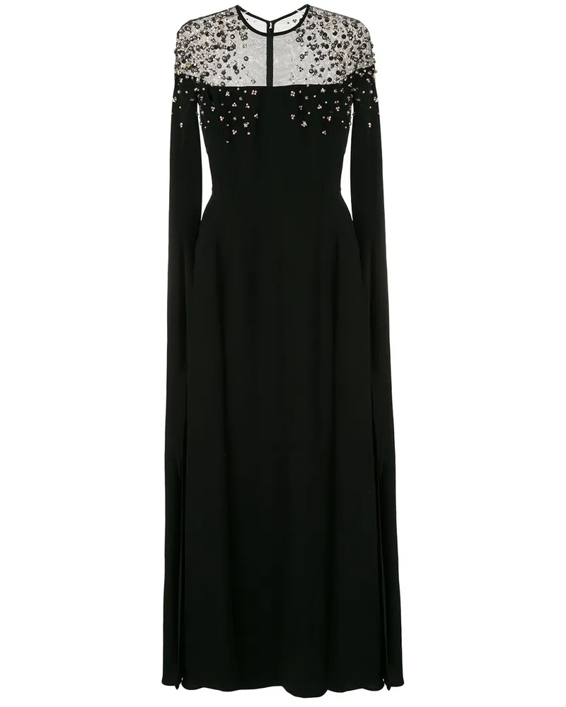 Saiid Kobeisy Verziertes Kleid mit Einsätzen - Schwarz Schwarz