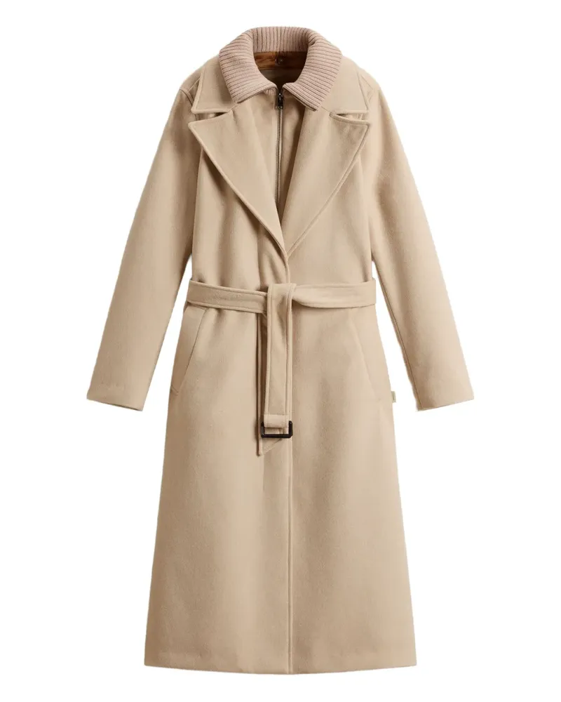 Woolrich Einreihiger Mantel mit Gürtel - Nude Nude