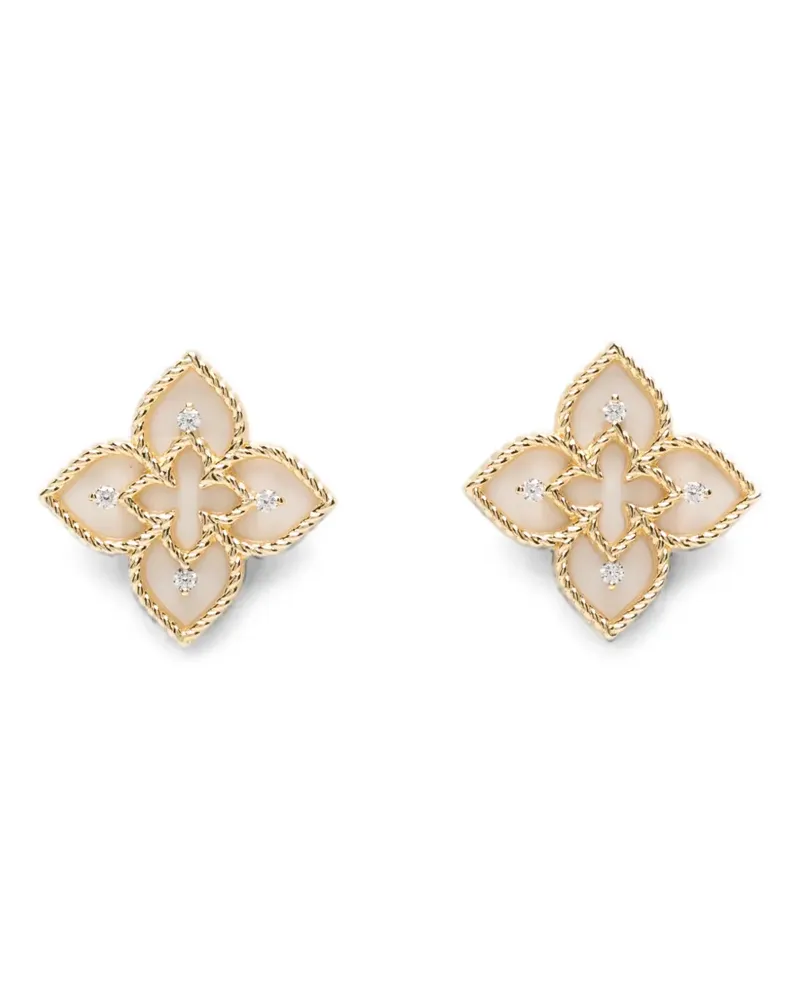 Roberto Coin Princess Flower diamond stud earrings - Gold Gold