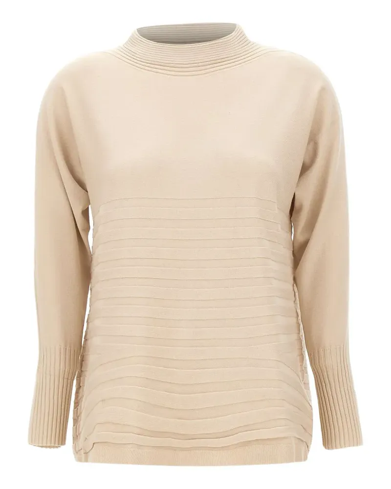 Elena Mirò long-sleeve textured-knit sweater - Nude Nude