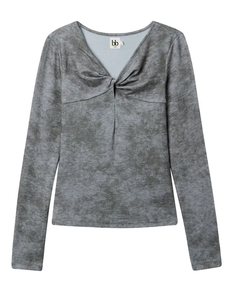 b+ab knot-detail long-sleeve top - Grau Grau