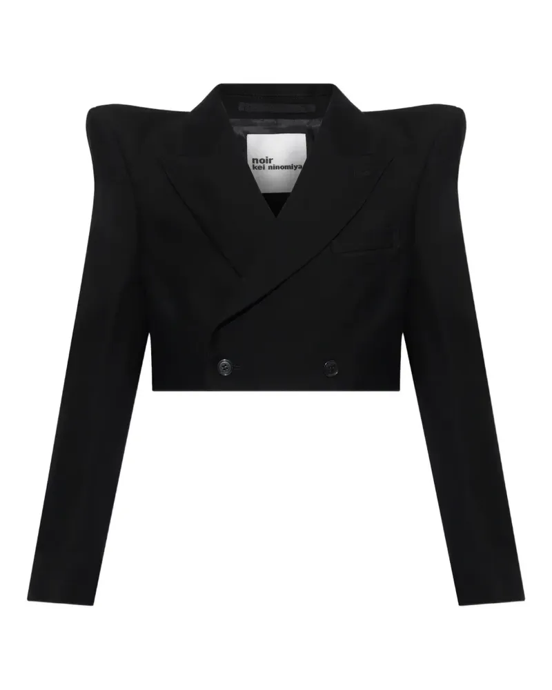 Noir Kei Ninomiya x Comme des Garçons doppelreihiger Cropped-Blazer - Schwarz Schwarz