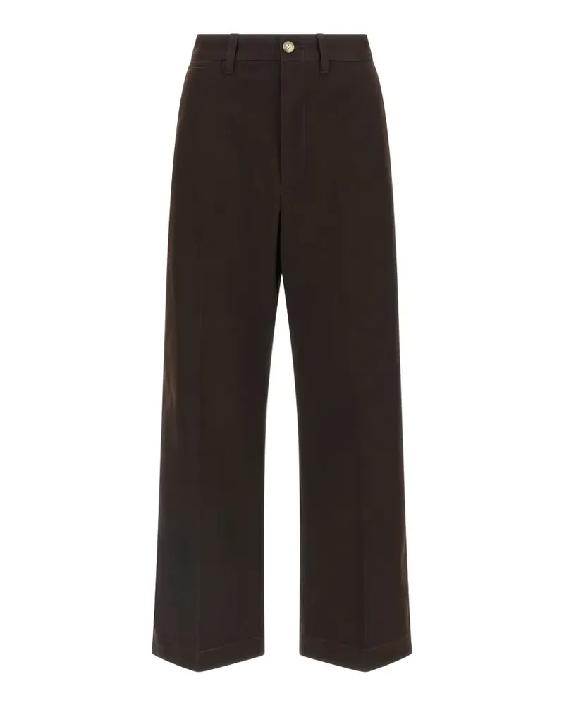 Ralph Lauren wide leg pleat trousers - Braun Braun