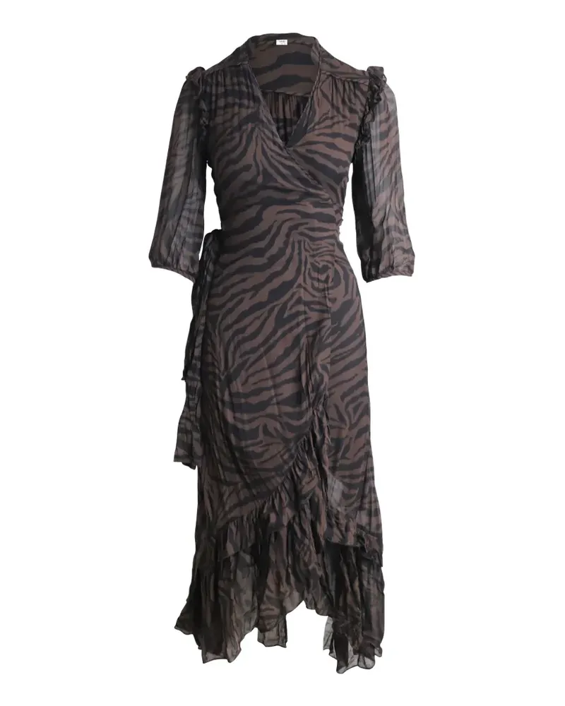 ba&sh zebra-print asymmetric dress - Braun Braun