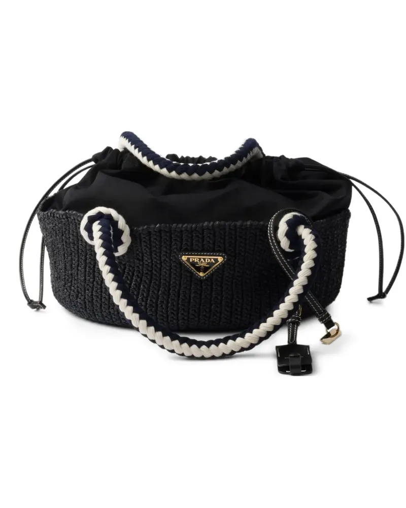 Prada Kleine Tote Bag aus Strick - Schwarz Schwarz