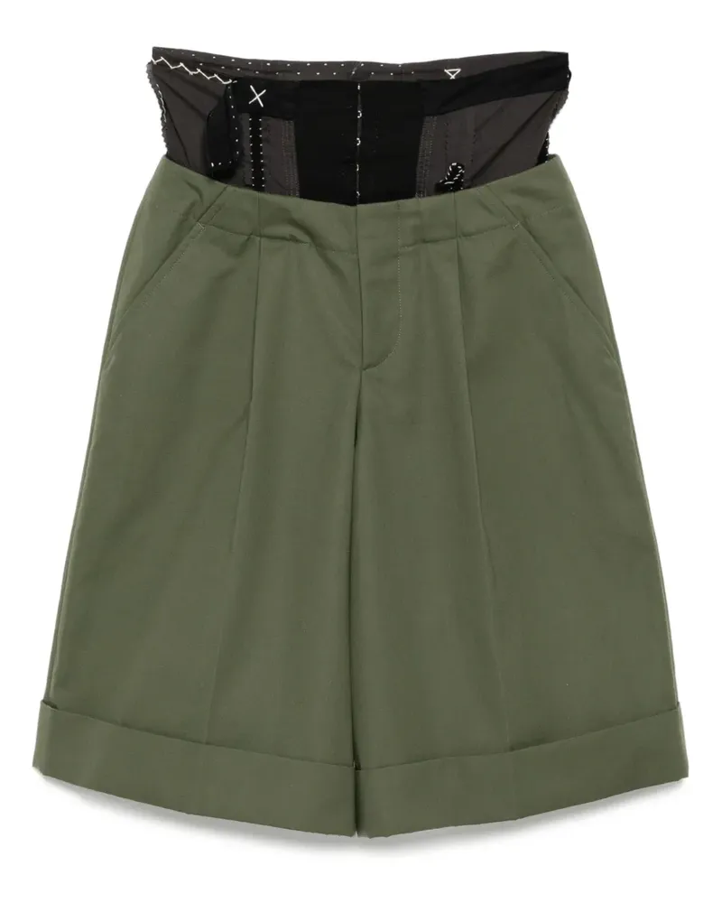 kolor Shorts im Layering-Look - Grün Grün