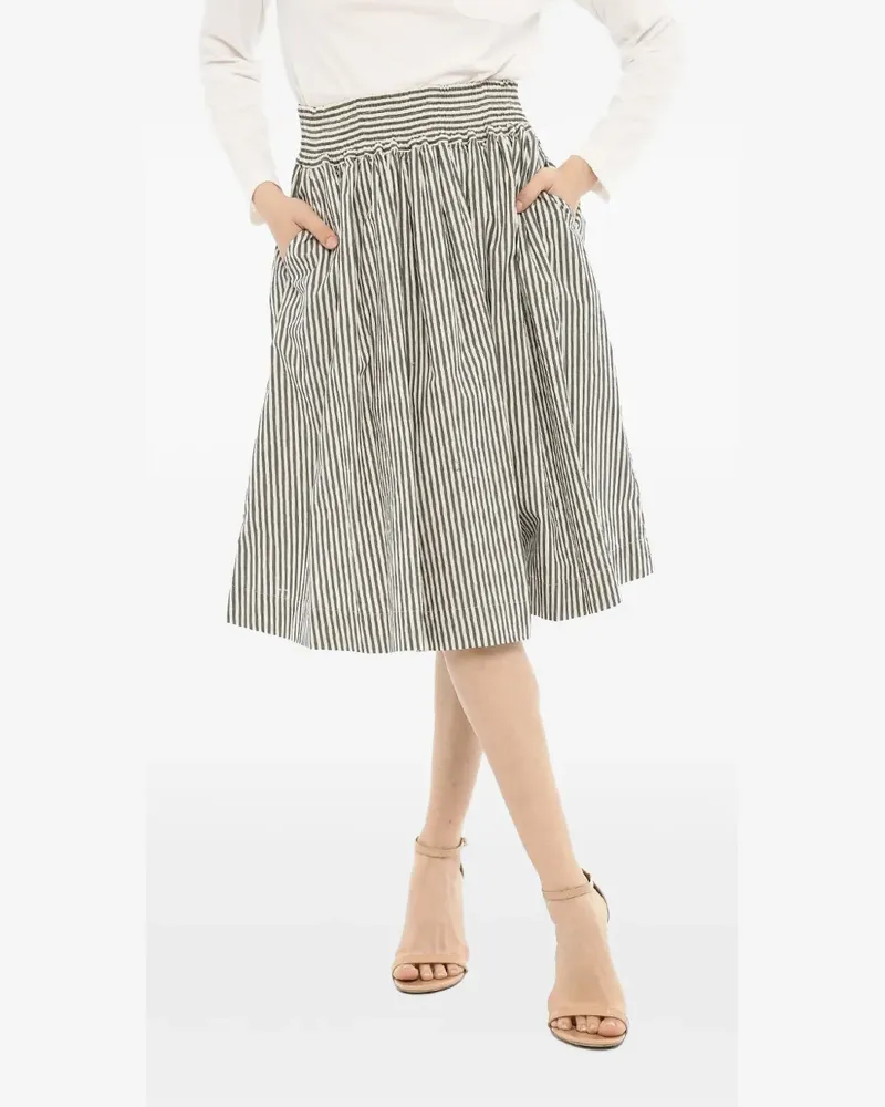 Woolrich Gestreifter Midirock - Nude Nude