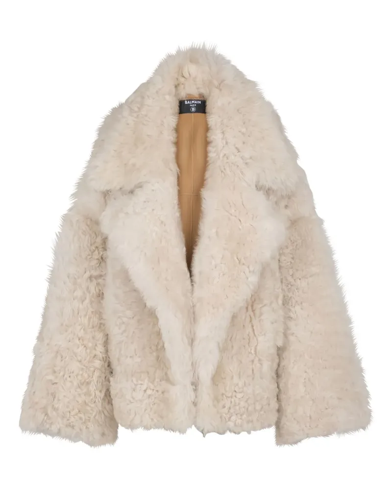 Balmain Jacke aus Faux Shearling - Nude Nude
