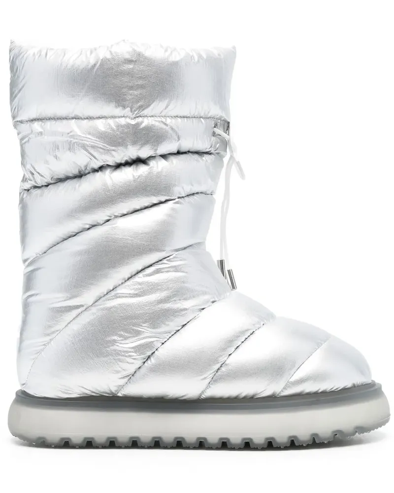 Moncler Stiefeletten in Metallic-Optik - Grau Grau