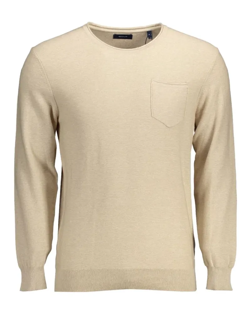 Gant chest-pocket crew-neck jumper - Nude Nude