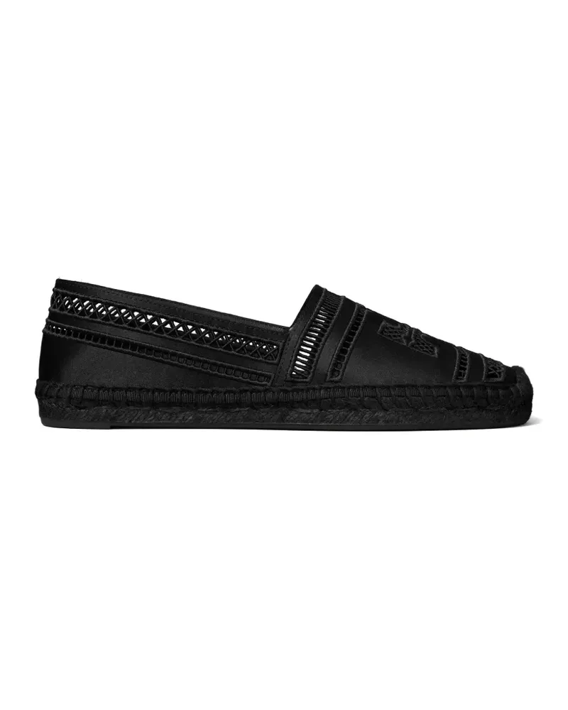 Tory Burch Espadrille mit offenem Gewebe - Schwarz Schwarz