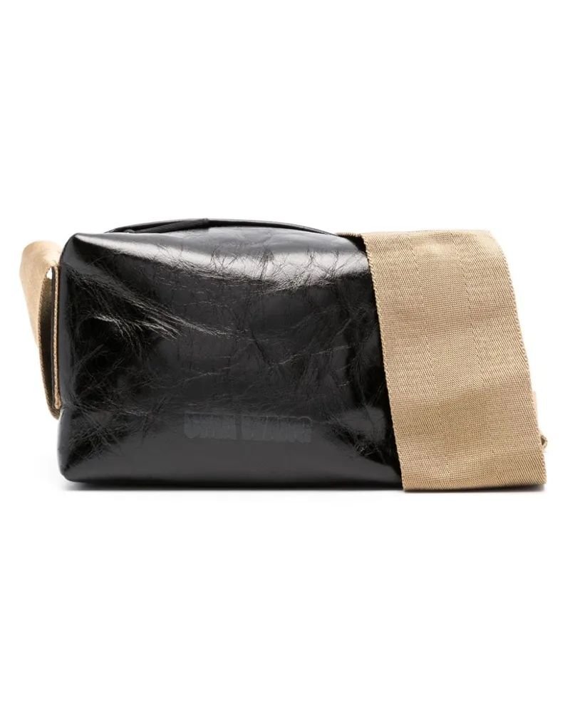 Uma Wang Schultertasche aus Lackleder - Schwarz Schwarz