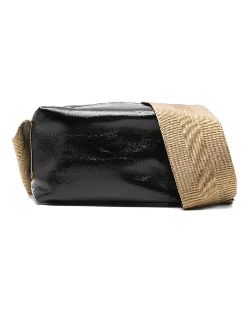 Uma Wang Schultertasche aus Lackleder - Schwarz Schwarz