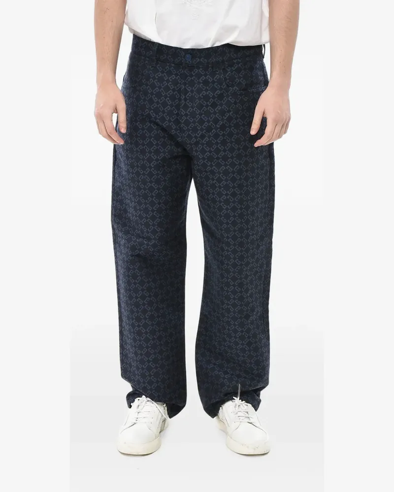 Givenchy monogram-pattern 5-pocket trousers - Blau Blau