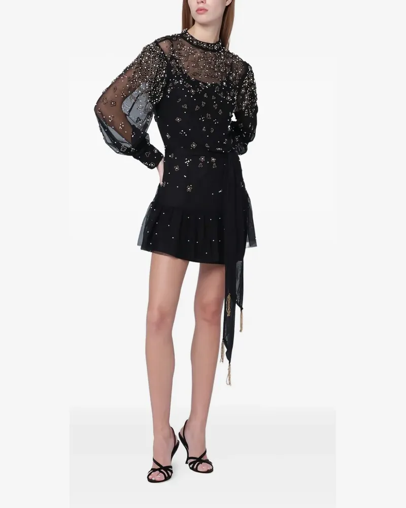 FARM Rio Kleid mit Perlenverzierung - Schwarz Schwarz